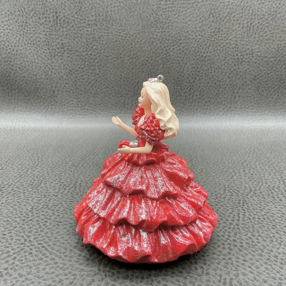 Hallmark Keepsake Ornament 1996 Club Barbie Happy Holidays Red Dress Christmas